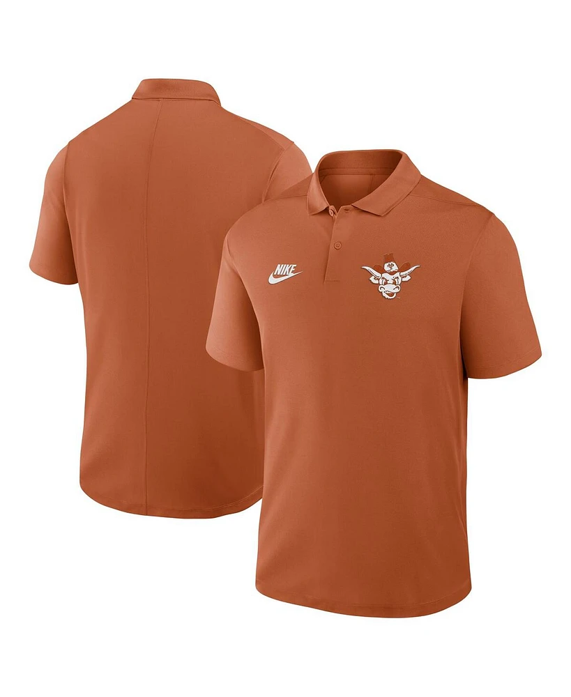 Nike Men's Texas Orange Texas Longhorns Primetime Victory Legacy Vault Logo Performance Polo Shirt