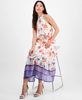 Anne Klein Women's Printed Chiffon Sleeveless Maxi Dress