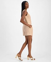 Bar Iii Womens Cuffed Pleat Front Shorts Button Front Vest Exclusively At Macys