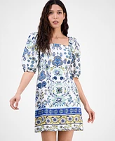 Anne Klein Women's Printed Puff-Sleeve Sheath Dress