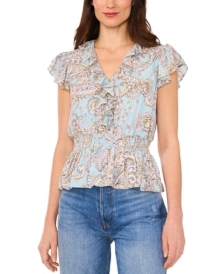 Parker Women's The Margot Paisley-Print Ruffled Top