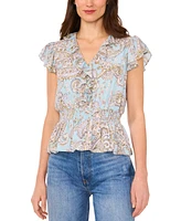 Parker Women's The Margot Paisley-Print Ruffled Top