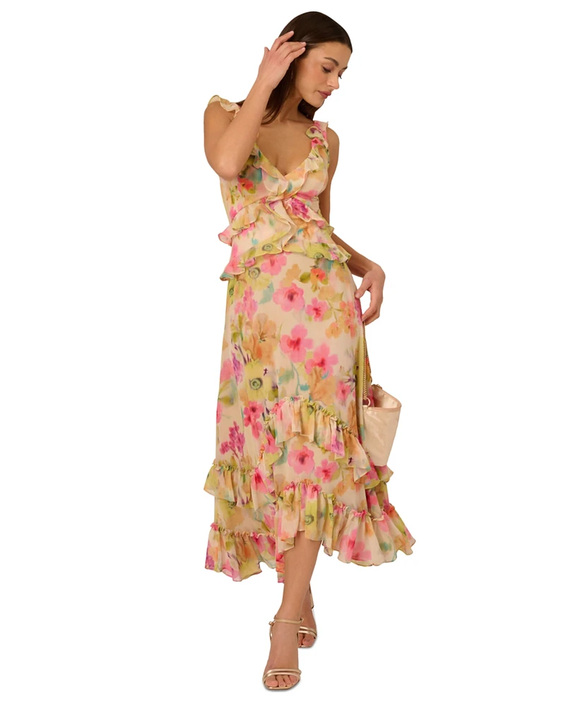 Adrianna by Papell Women's Ruffled High-Low Dress