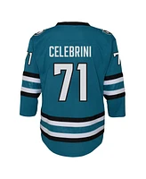 Outerstuff Big Boys and Girls Macklin Celebrini Teal San Jose Sharks Alternate Replica Player Jersey