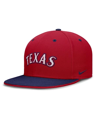 Nike Men's Red/Royal Texas Rangers True Primetime Two-Tone Performance Fitted Hat