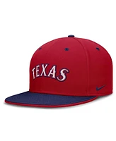 Nike Men's Red/Royal Texas Rangers True Primetime Two-Tone Performance Fitted Hat