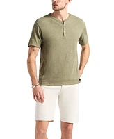 Men's Slub Knit Short Sleeve Relaxed Henley T-Shirt