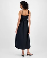 Boss Orange Women's Sweetheart-Neck Sleeveless Cotton Midi Dress