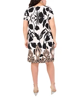 Msk Plus Printed Shift Dress