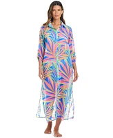 Bleu by Rod Beattie Women's On The Bright Side Printed Chiffon Cover-Up Maxi Dress