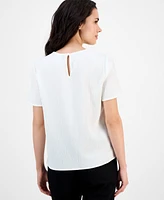 Ak Anne Klein Women's Short-Sleeve Blouse