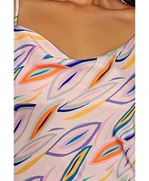 iCollection Women's Cowl Neck Satin Print Gown