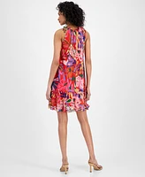 Robbie Bee Women's Floral Ruffle-Tiered Shift Dress