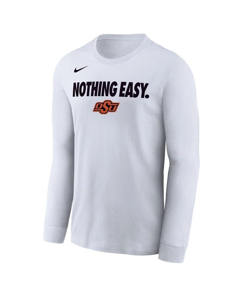 Nike Men's White Oklahoma State Cowboys 2025 On-Court Bench Long Sleeve T-Shirt