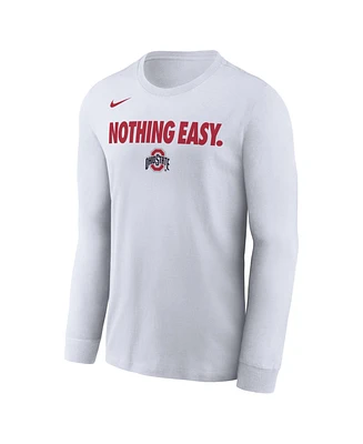 Nike Men's White Ohio State Buckeyes 2025 On-Court Bench Long Sleeve T-Shirt