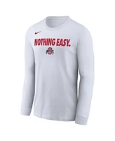 Nike Men's White Ohio State Buckeyes 2025 On-Court Bench Long Sleeve T-Shirt