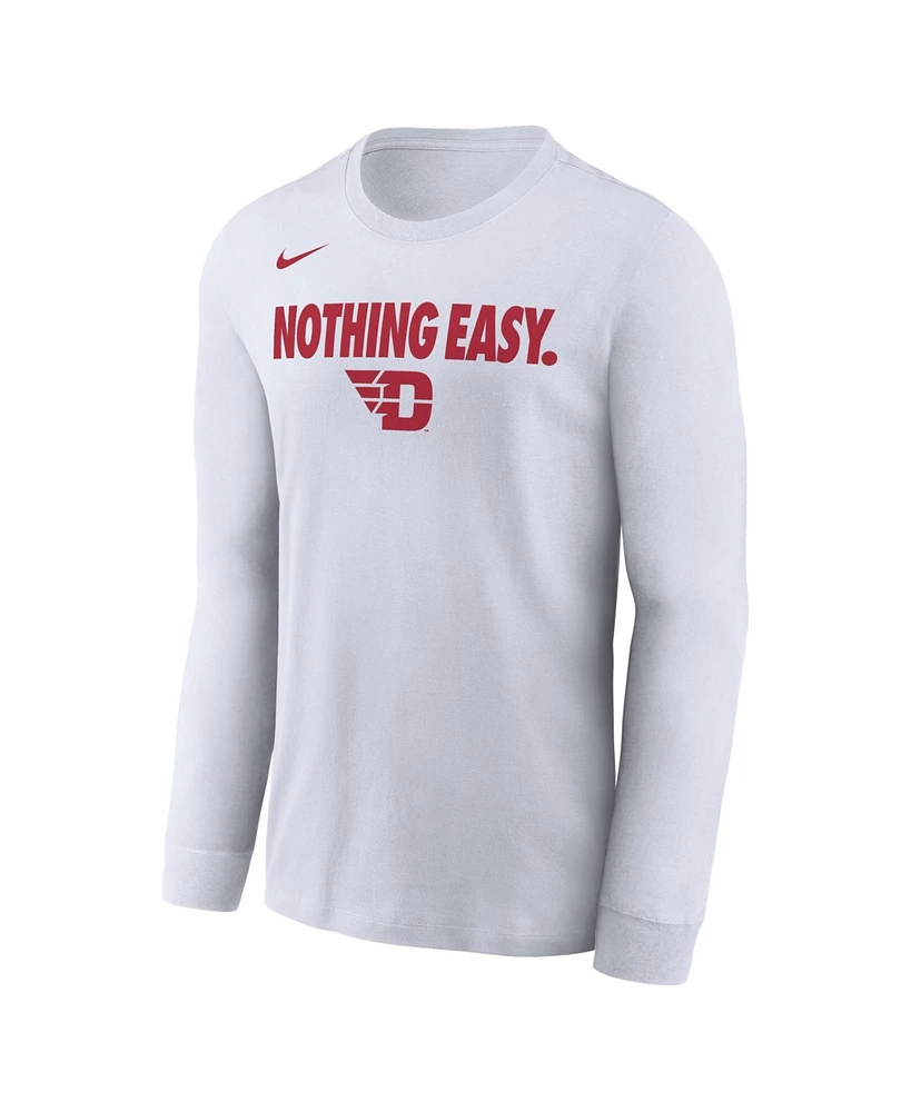 Nike Men's White Dayton Flyers 2025 On-Court Bench Long Sleeve T-Shirt