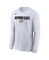 Nike Men's White Purdue Boilermakers 2025 On-Court Bench Long Sleeve T-Shirt