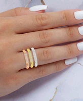 3-Pc. Set Cubic Zirconia Pave Textured Rings