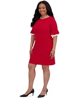 Kasper Women's Ruffle-Sleeve Shift Dress, Regular & Plus