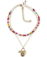 Patricia Nash Gold-Tone Beaded Convertible Pendant Necklace, 19" + 3" extender