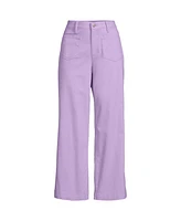 Lands' End Women's High Rise Patch Pocket Wide Leg Chino Crop Pants