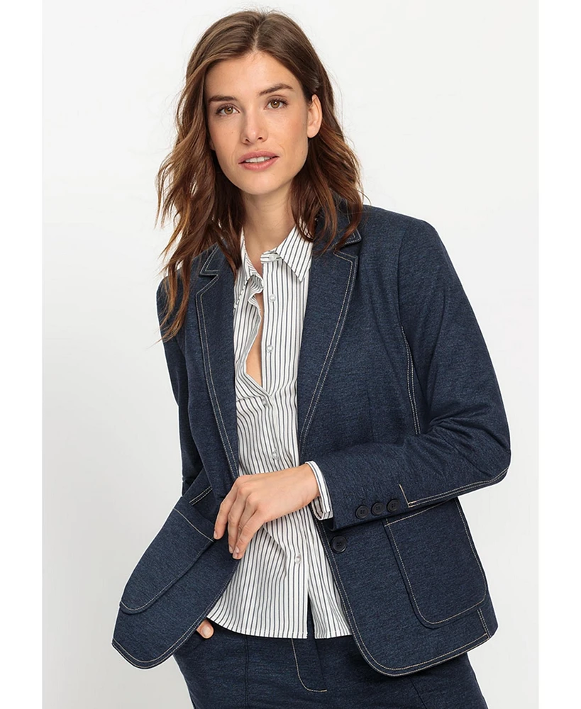 Olsen Women's Denim Look Jersey Blazer