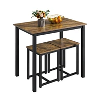 Yaheetech Industrial 3-Piece Dining Table Set