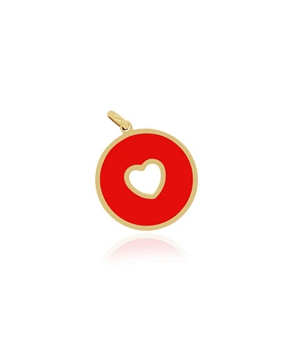 The Lovery Coral Donut Heart Charm 14K Gold