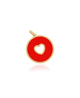 The Lovery Coral Donut Heart Charm 14K Gold