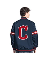 Starter Men's Navy Cleveland Guardians Scout Full-Snap Varsity Jacket