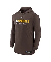 Nike Men's Brown San Diego Padres Authentic Collection Tri-Blend Performance Pullover Hoodie