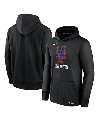 Nike Men's Black New York Mets Authentic Collection Performance Pullover Hoodie