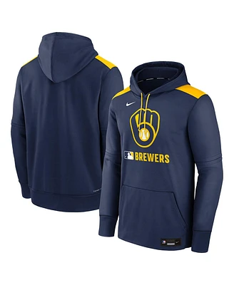 Nike Men's Navy Milwaukee Brewers Authentic Collection Performance Pullover Hoodie