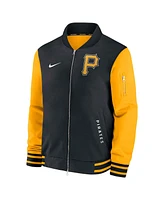 Nike Men's Black/Gold Pittsburgh Pirates Authentic Collection Dugout Full-Zip Bomber Jacket