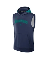 Nike Men's Navy Seattle Mariners Authentic Collection Performance Sleeveless Pullover Hoodie