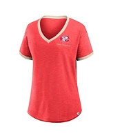 Fanatics Women's Red Cincinnati Reds Binge Worthy Stadium Slub V-Neck T-Shirt
