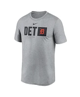 Nike Men's Heather Gray Detroit Tigers Tricode Legend T-Shirt