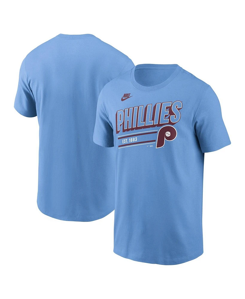 Nike Men's Light Blue Philadelphia Phillies Cooperstown Collection Retro T-Shirt