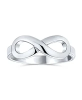 Bling Jewelry Simple Best Friends Infinity Silver Ring with Love Knot Symbol Sterling