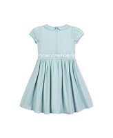 Hope & Henry Little Girls Organic Puff Sleeve Smocked Party Dress with Peter Pan Collar