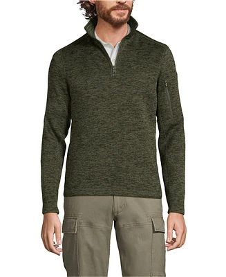 Lands' End Men's Sweater Fleece Quarter Zip Pullover