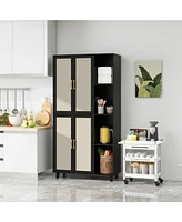 Mondawe 4 Door Cabinet with 4 Shelves with 4 Adjustable Inner Shelves