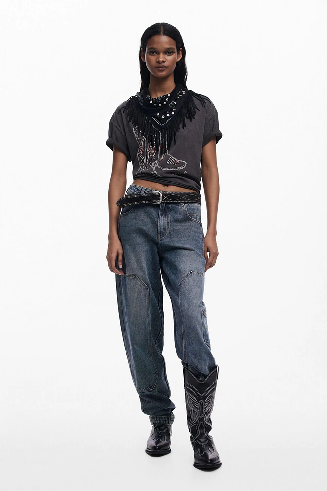 Desigual Women's Cowboy boots T-shirt
