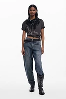 Desigual Women's Cowboy boots T-shirt
