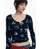 Desigual Women's Fruit sweater with mock neck