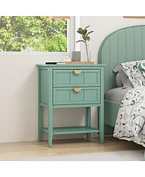 Mondawe 2 Drawer Side Table, American Style, End Table, Suitable for Bedroom, Living Room, Study