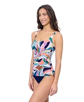 Profile by Gottex Women's Aura Square Neck D Cup Tankini