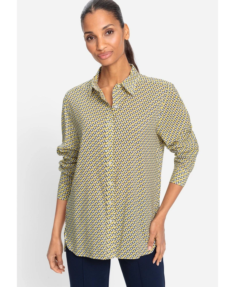 Olsen Women's Allover Geo Print Shirt