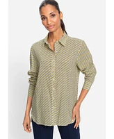 Olsen Women's Allover Geo Print Shirt